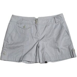 Ann Taylor LOFT Utility Shorts Women's Size 10 Beige Pocket Button Detail